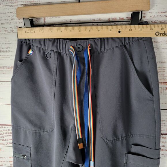 Figs Men’s S Small Tansen Jogger Scrub Pants Gray Pride Button Zipper M22SW2018 - Picture 6 of 11